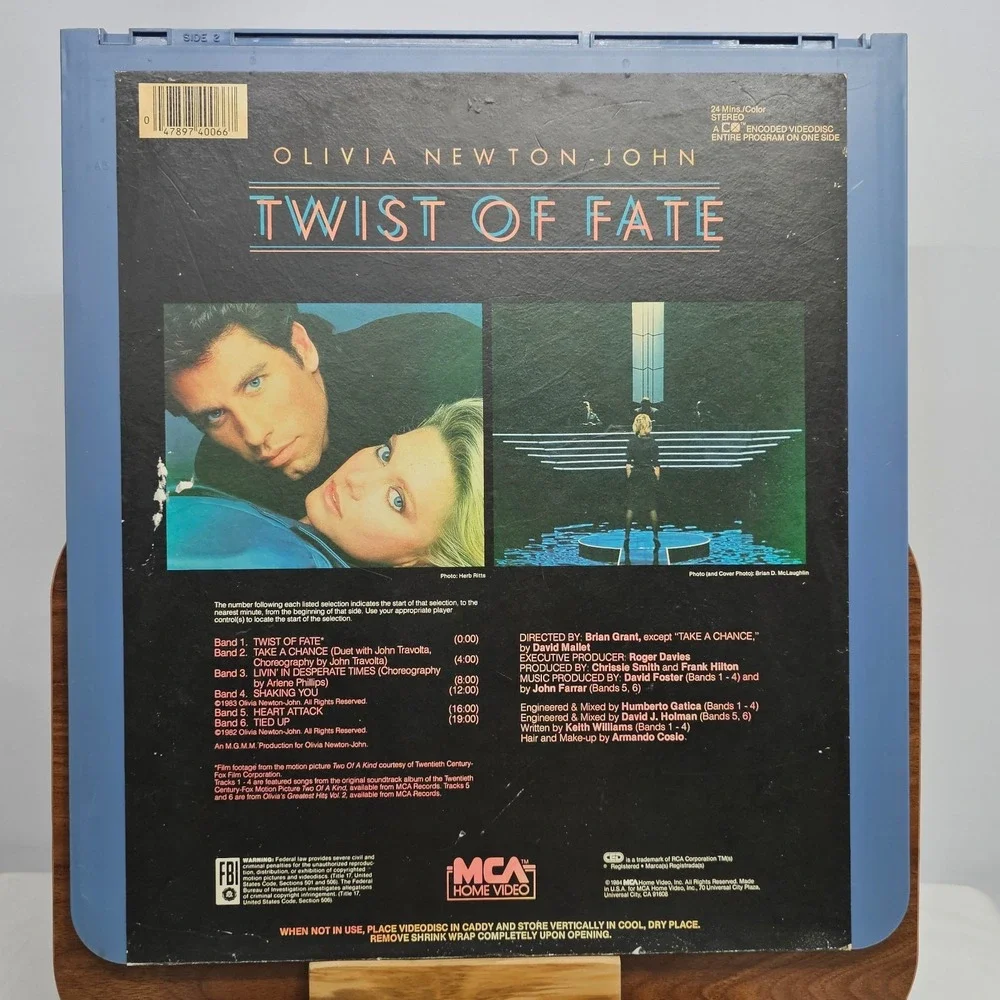 Olivia Newton-John Twist of Fate CED RCA SelectaVision Videodisc Player Movie - Picture 2 of 2